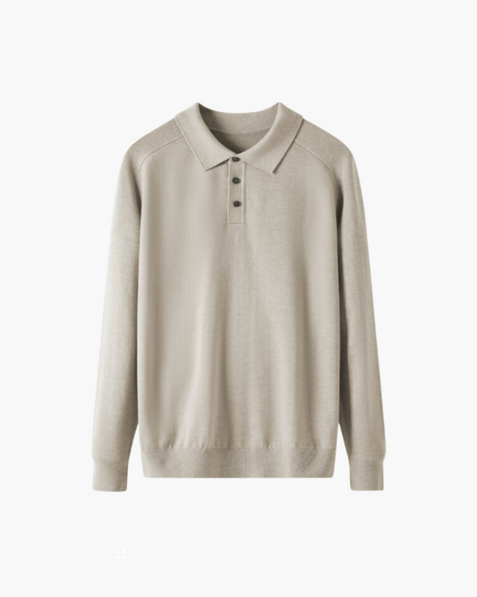 Men's Premium Wool Polo Shirt – Fine-Knit Short-Sleeve Polo
