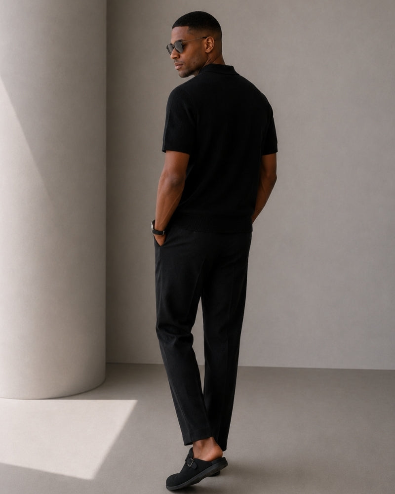 Men's Zip-Up Polo Shirt – Marbella Knit Quarter-Zip Polo