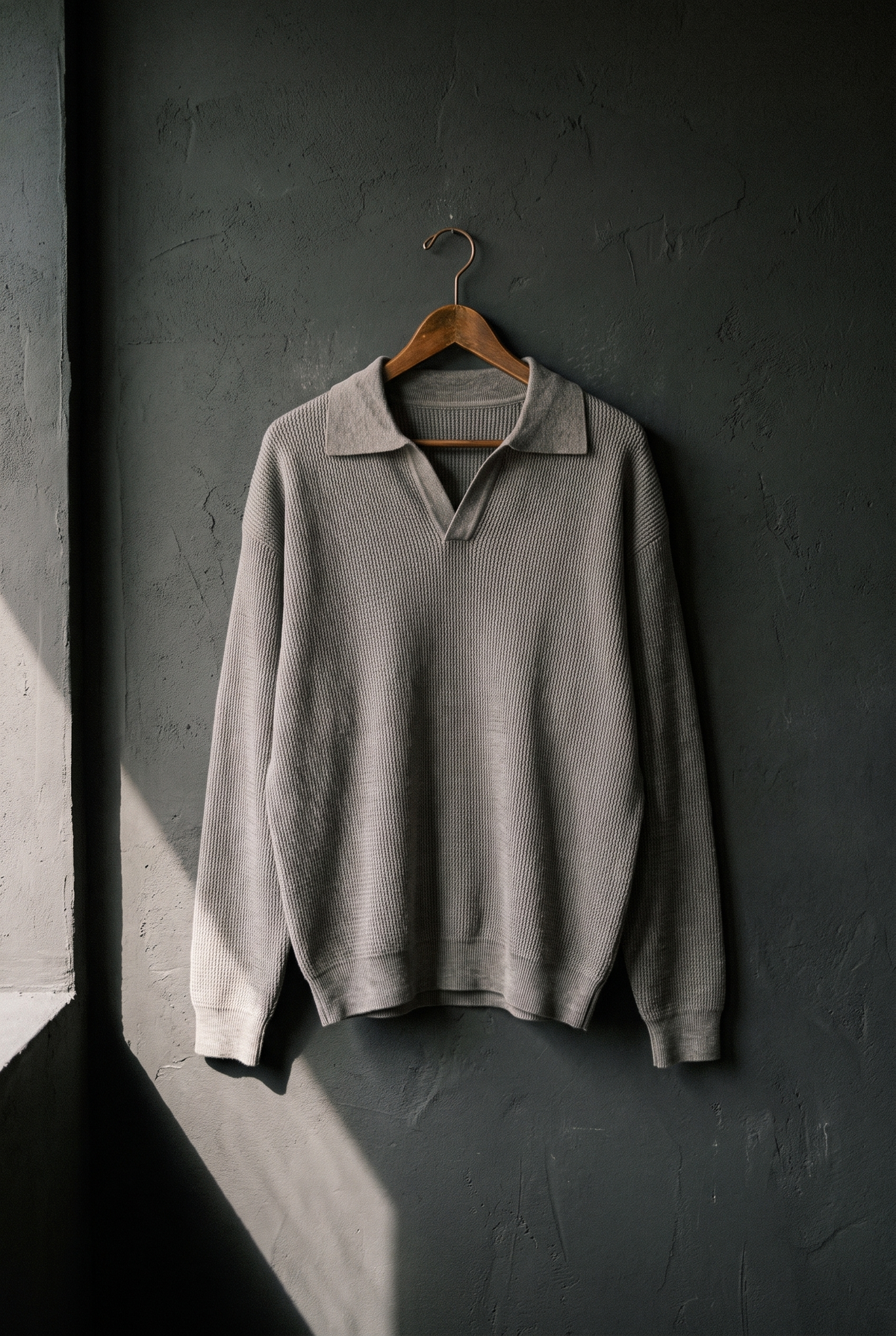 The Old Money Club - Textured Knit Polo Sweater