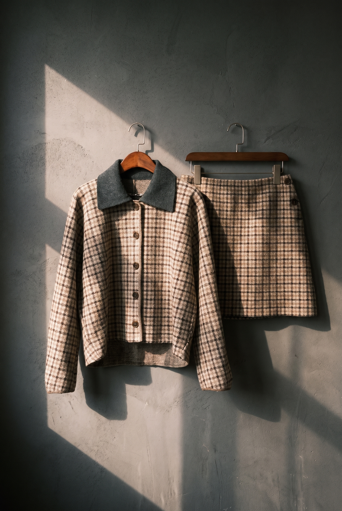 The Old Money Club - Checked Jacket & Skirt Set