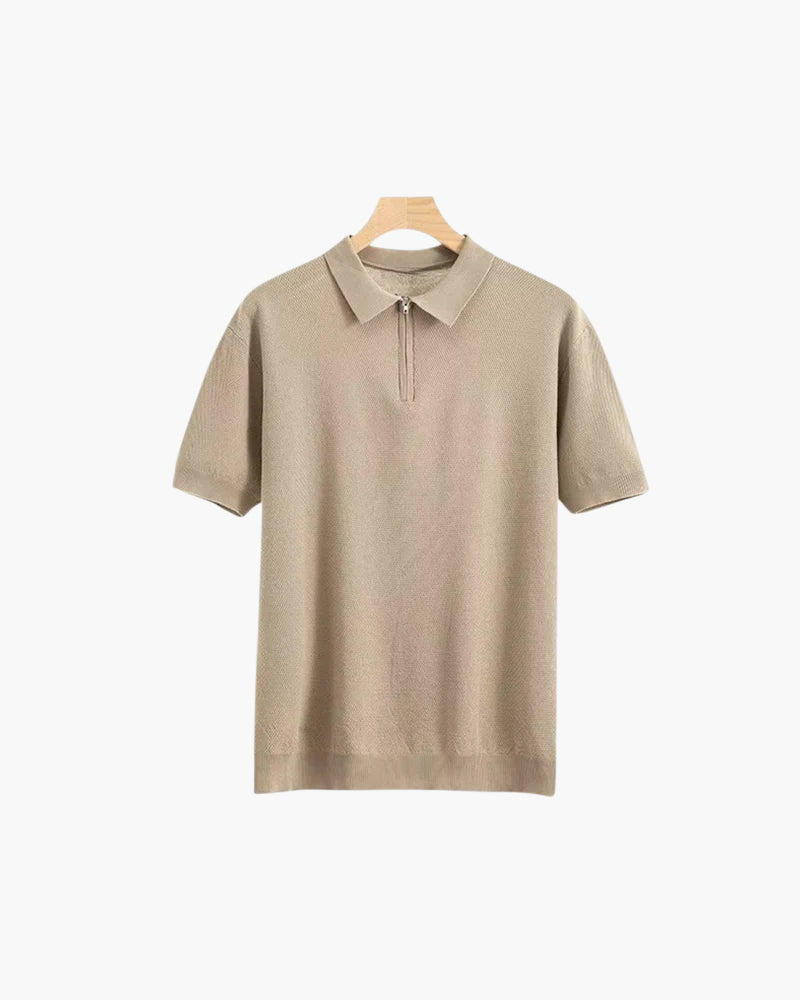 Men's Zip-Up Polo Shirt – Marbella Knit Quarter-Zip Polo