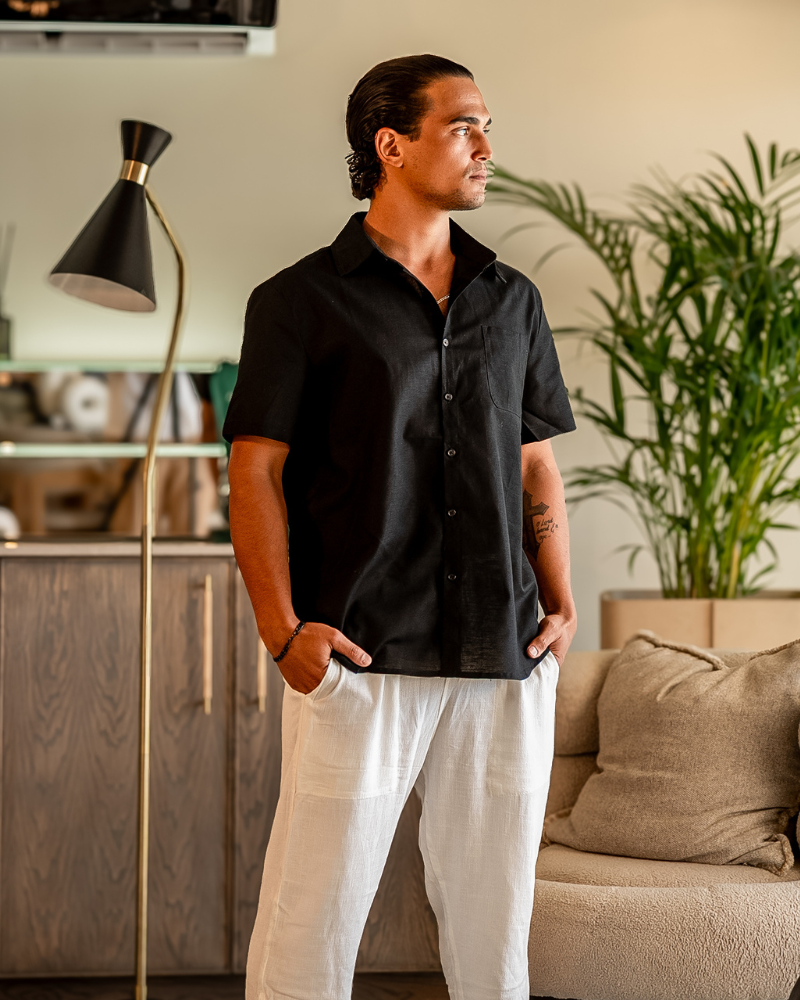 Men's Linen Shirt – Cape Town Short-Sleeve Button-Up