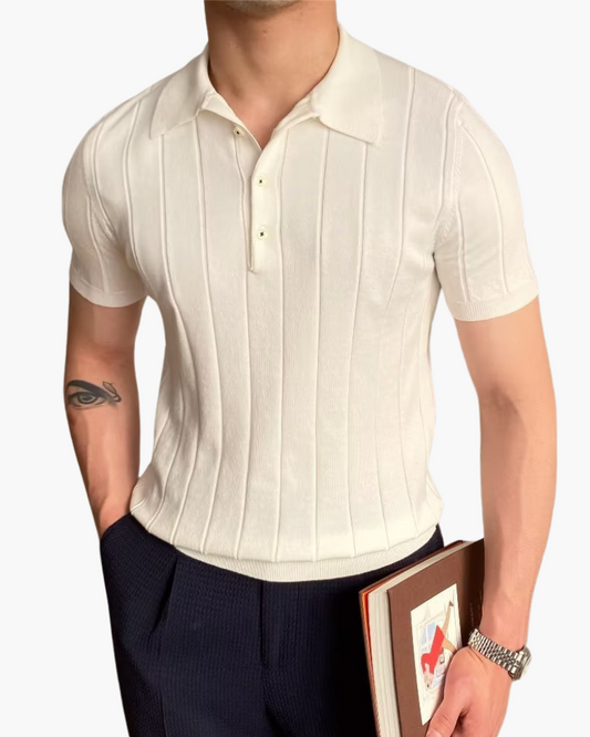 Men's Ribbed Cotton Polo Shirt – Cannes Knit Polo