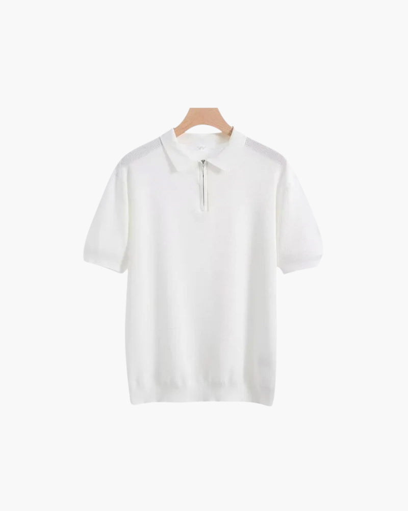 Men's Zip-Up Polo Shirt – Marbella Knit Quarter-Zip Polo