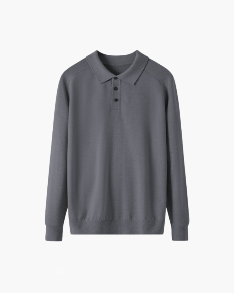 Men's Premium Wool Polo Shirt – Fine-Knit Short-Sleeve Polo