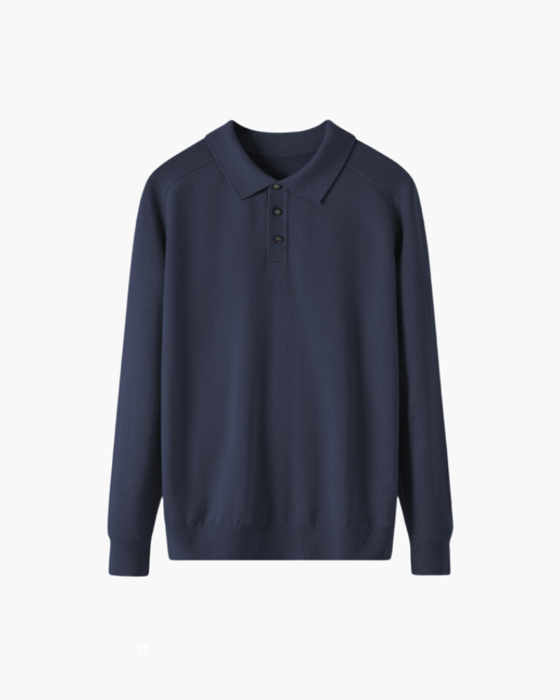 Men's Premium Wool Polo Shirt – Fine-Knit Short-Sleeve Polo