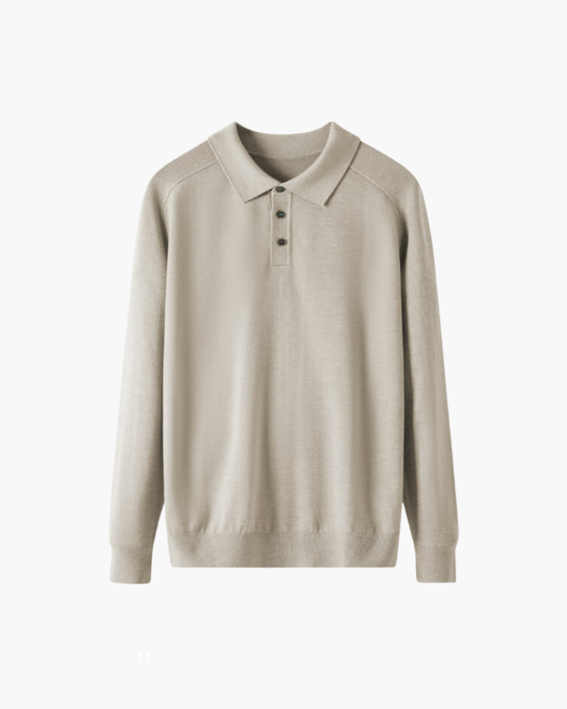 Men's Premium Wool Polo Shirt – Fine-Knit Short-Sleeve Polo