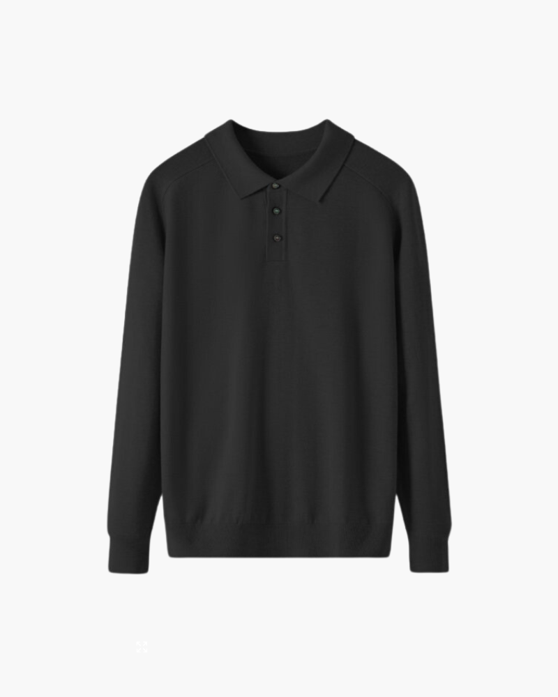 Men's Premium Wool Polo Shirt – Fine-Knit Short-Sleeve Polo
