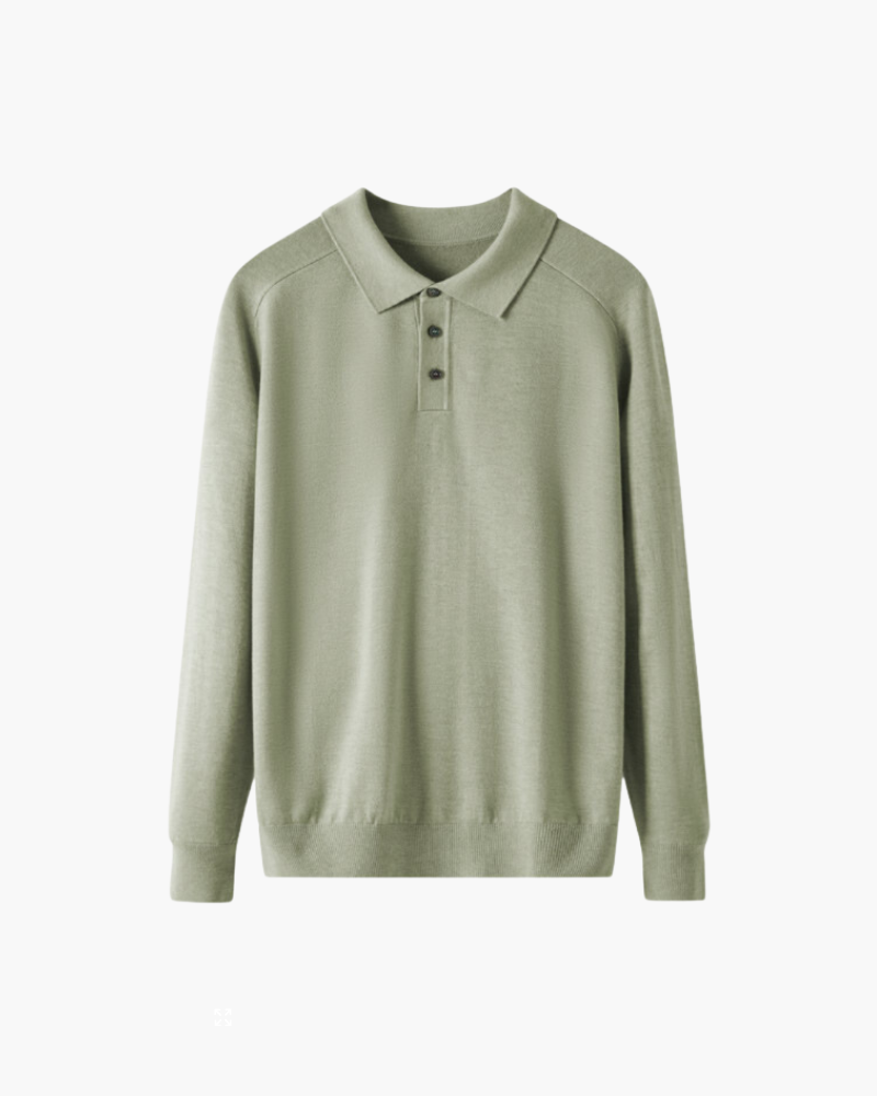 Men's Premium Wool Polo Shirt – Fine-Knit Short-Sleeve Polo