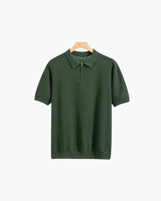 Men's Zip-Up Polo Shirt – Marbella Knit Quarter-Zip Polo