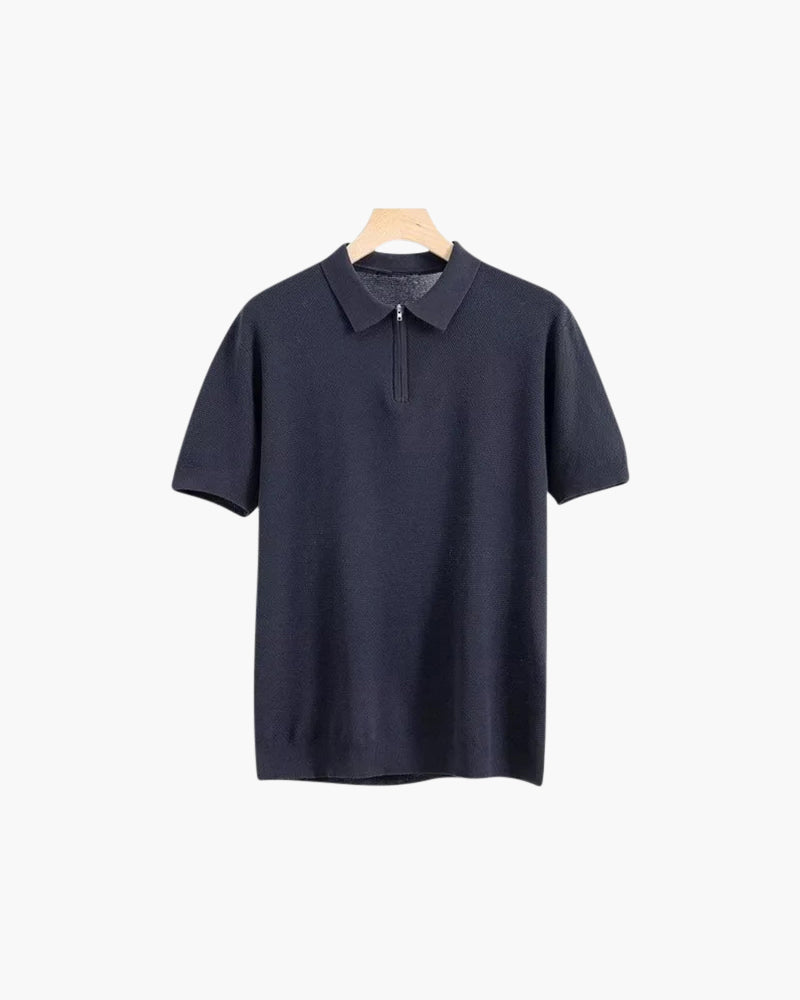 Men's Zip-Up Polo Shirt – Marbella Knit Quarter-Zip Polo