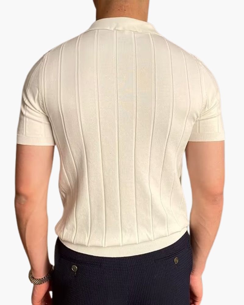 Men's Ribbed Cotton Polo Shirt – Cannes Knit Polo