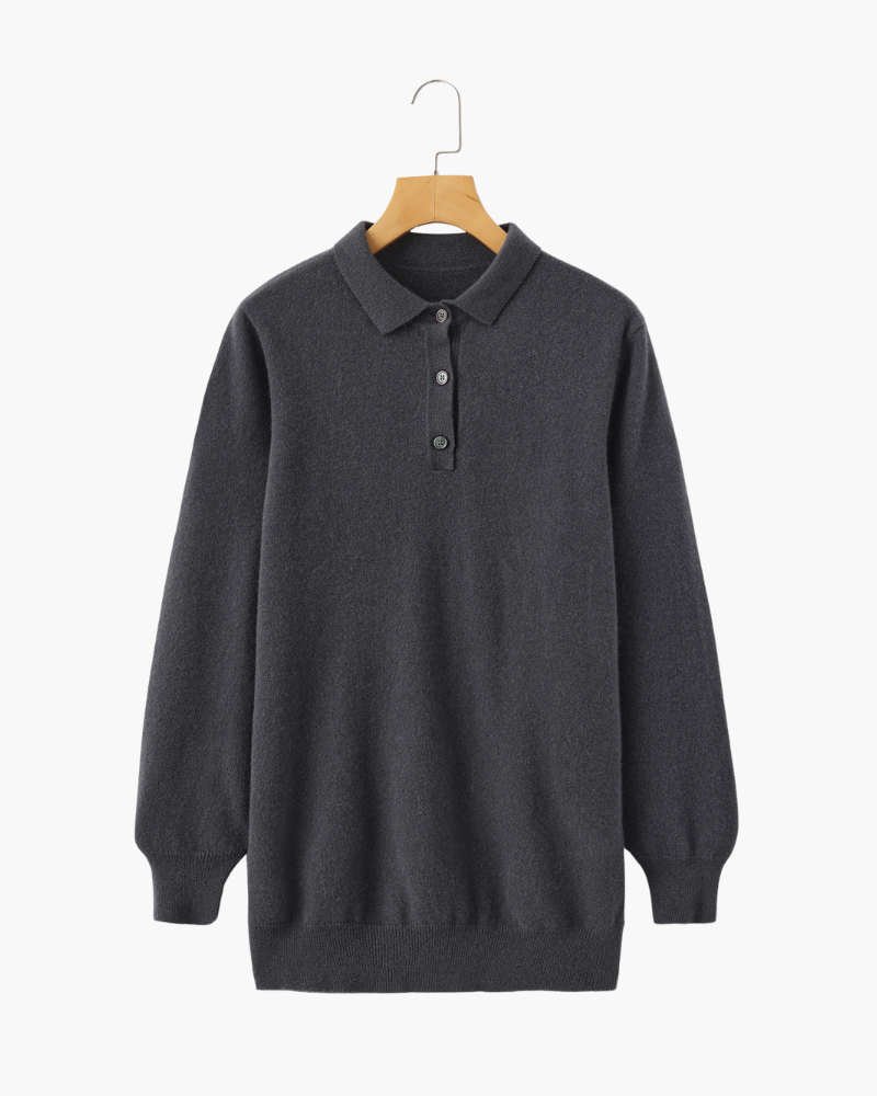 Men's 100% Cashmere Polo Shirt – Luxury Knit Short-Sleeve Polo