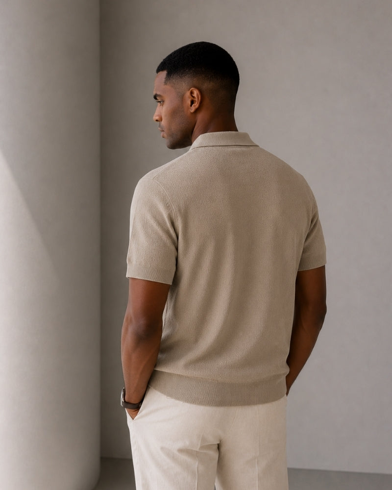 Men's Zip-Up Polo Shirt – Marbella Knit Quarter-Zip Polo