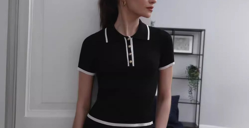 Ribbed Preppy Polo