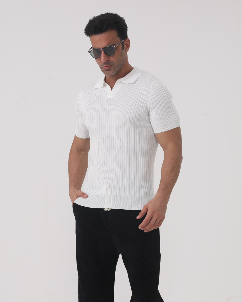 Men's Ribbed Cotton Polo Shirt – Florence Knit Polo