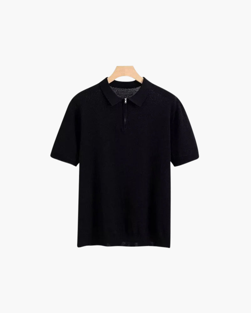 Men's Zip-Up Polo Shirt – Marbella Knit Quarter-Zip Polo