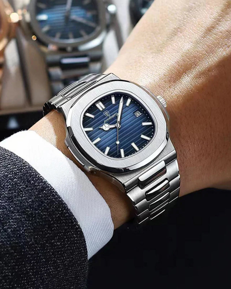 Men's Classic Waterproof Watch – Stainless Steel Quartz Dress Watch, 41mm