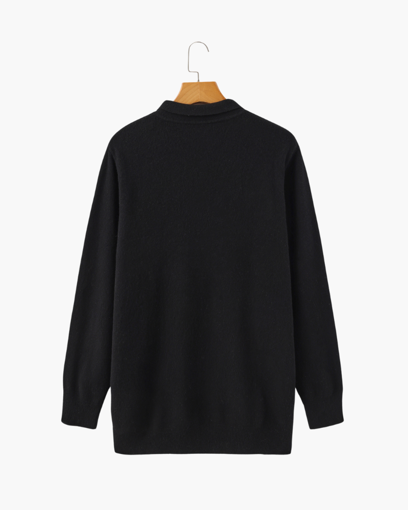 Men's 100% Cashmere Polo Shirt – Luxury Knit Short-Sleeve Polo