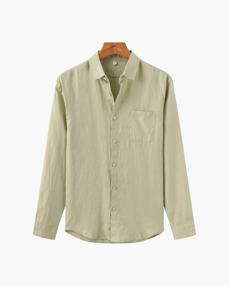 Men's 100% Linen Shirt – Cape Town Long-Sleeve Button-Up