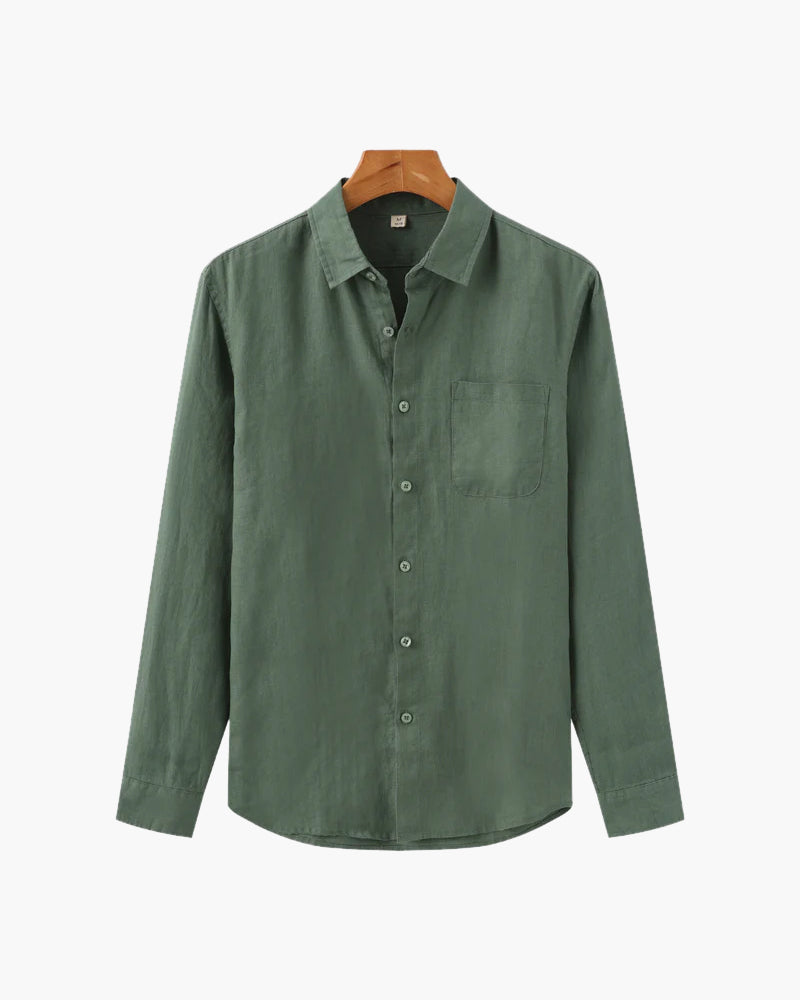 Men's 100% Linen Shirt – Cape Town Long-Sleeve Button-Up