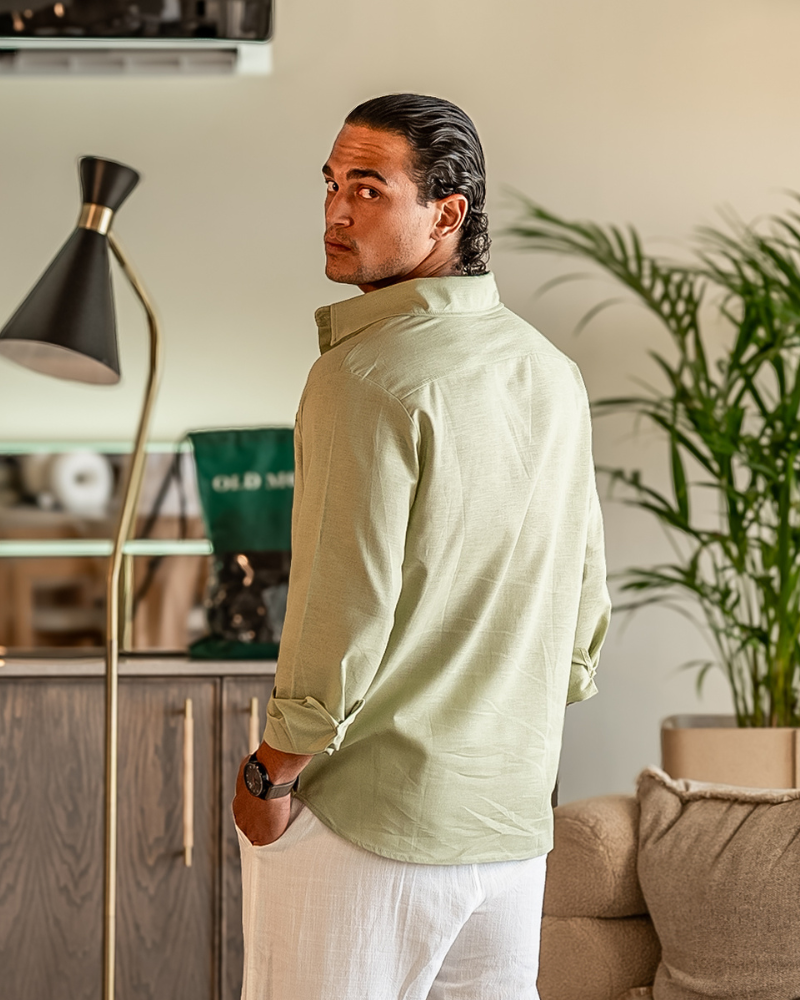 Men's 100% Linen Shirt – Cape Town Long-Sleeve Button-Up