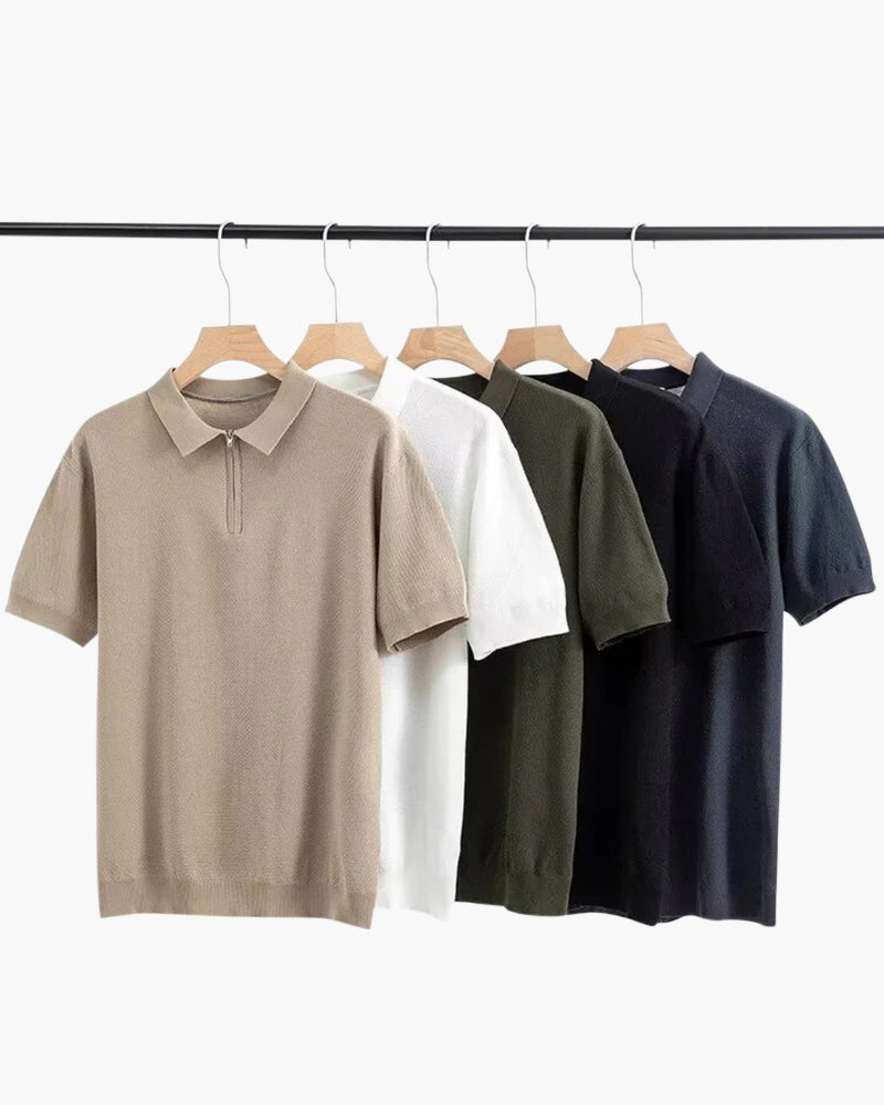 Men's Zip-Up Polo Shirt – Marbella Knit Quarter-Zip Polo