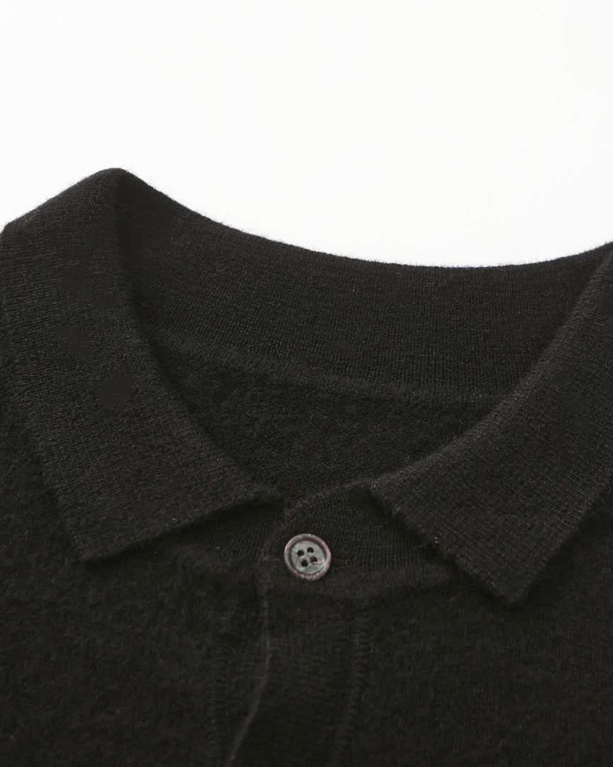Men's 100% Cashmere Polo Shirt – Luxury Knit Short-Sleeve Polo