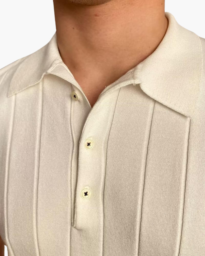 Men's Ribbed Cotton Polo Shirt – Cannes Knit Polo