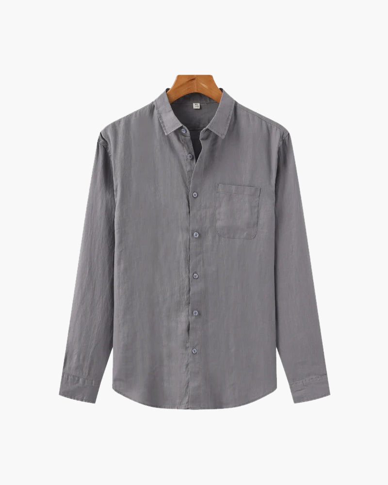 Men's 100% Linen Shirt – Cape Town Long-Sleeve Button-Up