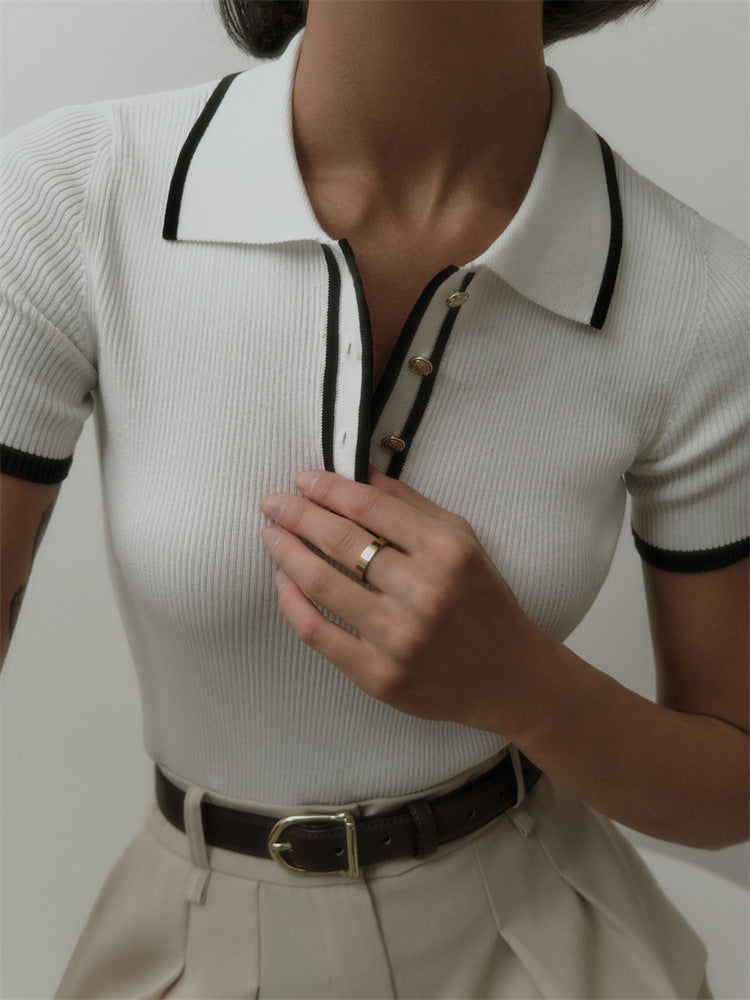 Ribbed Preppy Polo