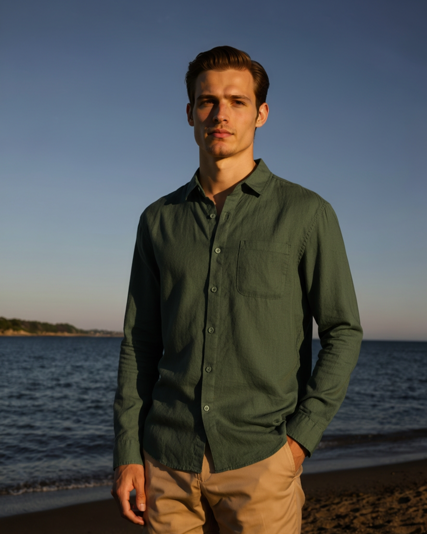 Men's 100% Linen Shirt – Cape Town Long-Sleeve Button-Up