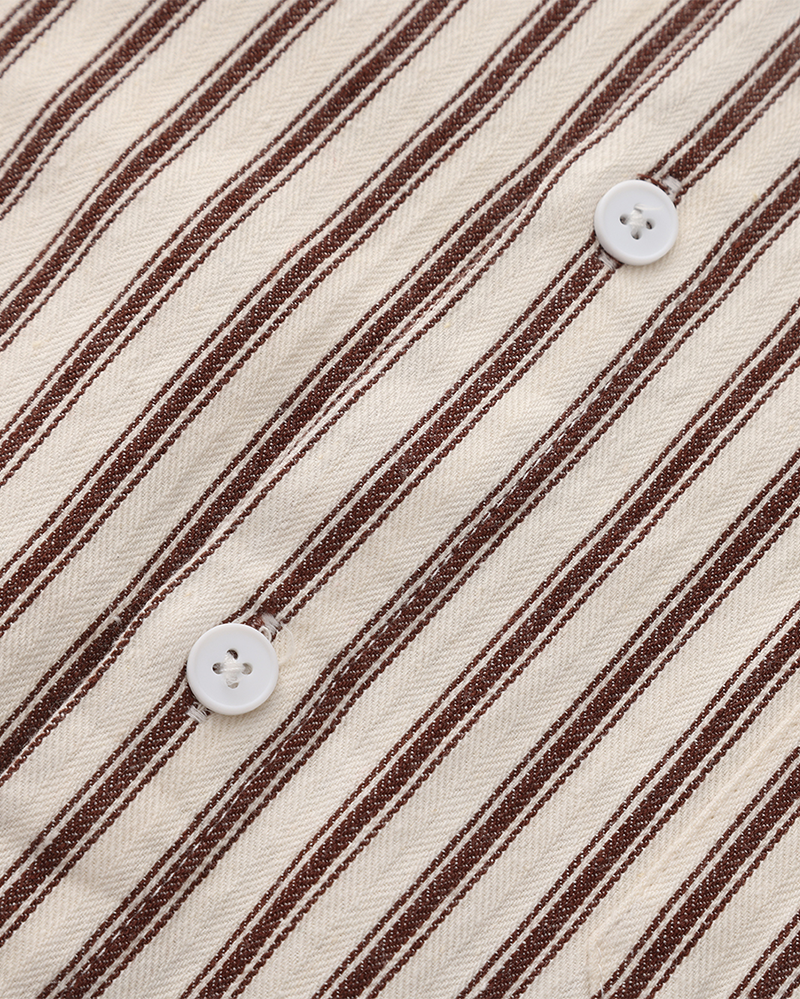 Men's Striped Dress Shirt – Classic Long-Sleeve Button-Up