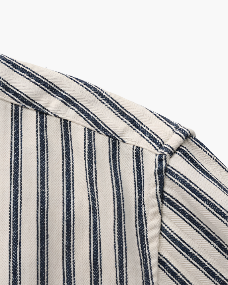 Men's Striped Dress Shirt – Classic Long-Sleeve Button-Up