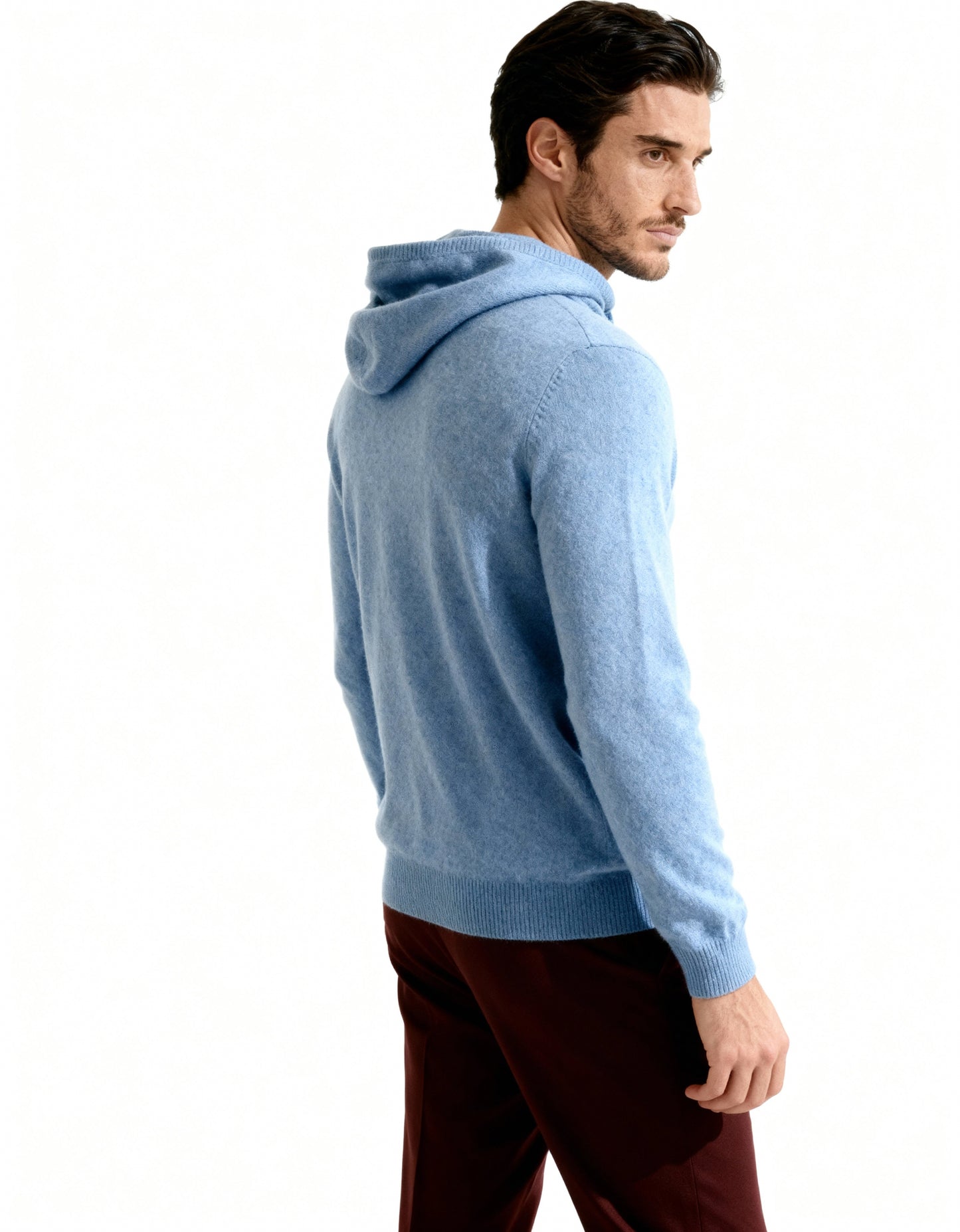 Men's 100% Cashmere Hoodie – Luxury Knit Pullover Hoodie