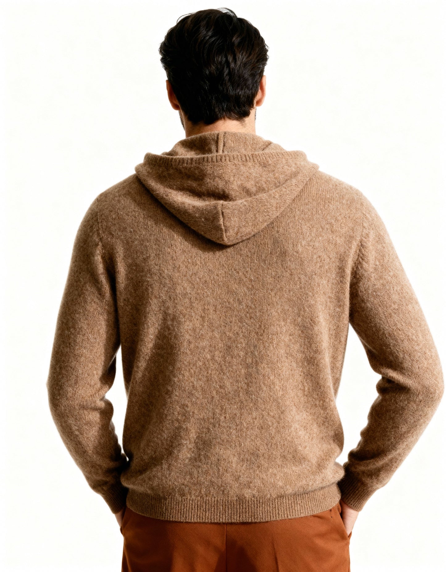 Men's 100% Cashmere Hoodie – Luxury Knit Pullover Hoodie