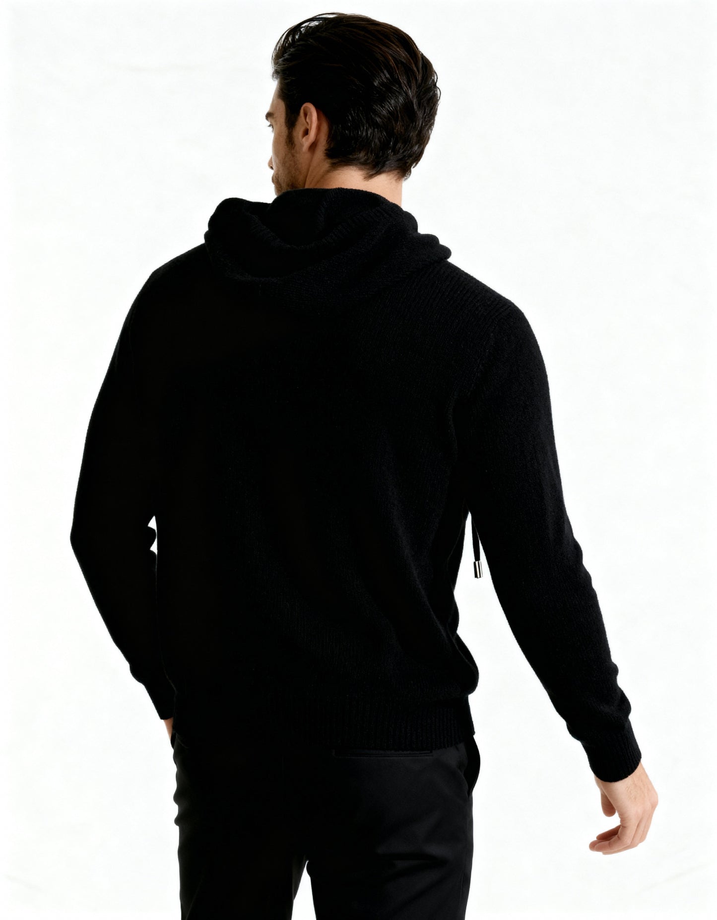 Men's 100% Cashmere Hoodie – Luxury Knit Pullover Hoodie