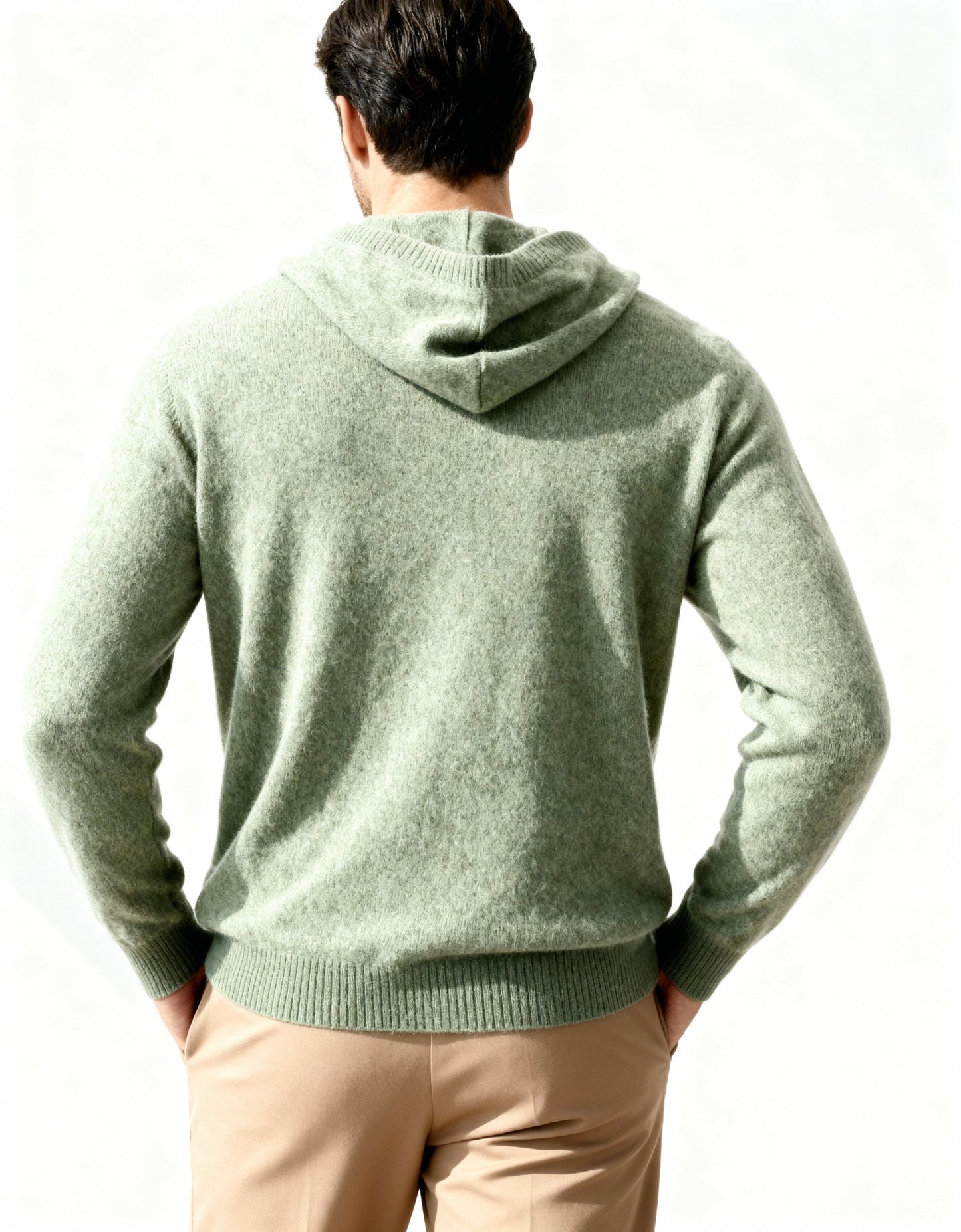Men's 100% Cashmere Hoodie – Luxury Knit Pullover Hoodie