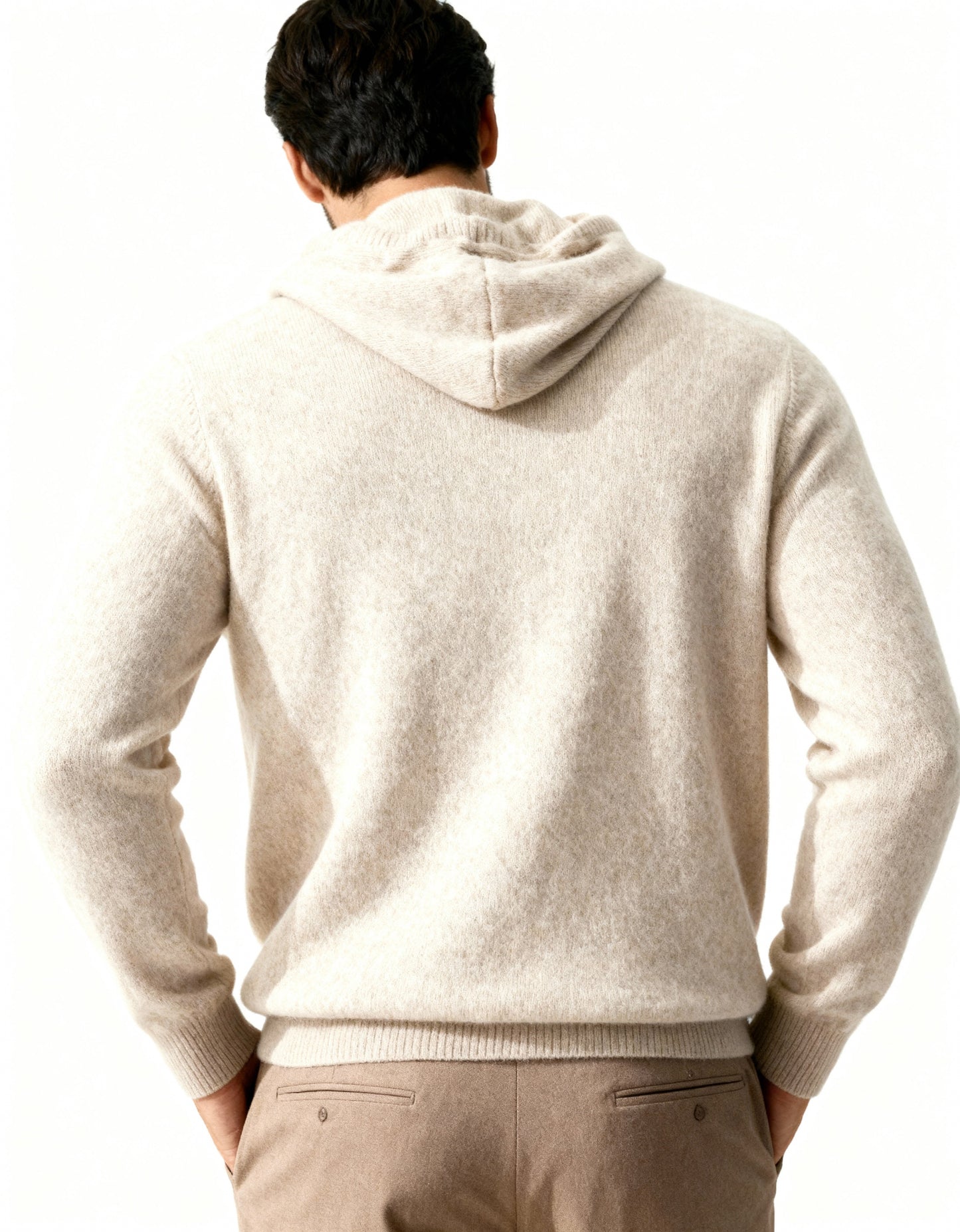 Men's 100% Cashmere Hoodie – Luxury Knit Pullover Hoodie