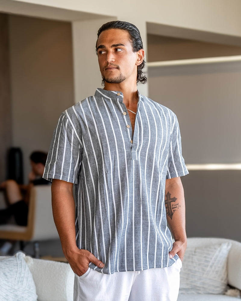 Men's Sailor Polo Shirt – Bari Striped Knit Polo