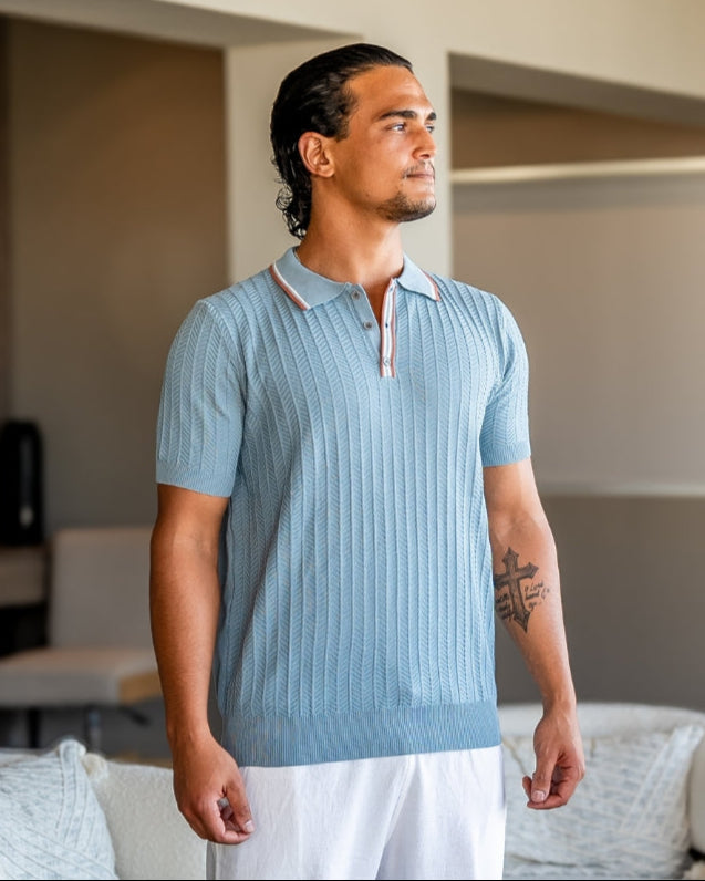 Men's Knit Polo Shirt – Ashford Textured Short-Sleeve Polo