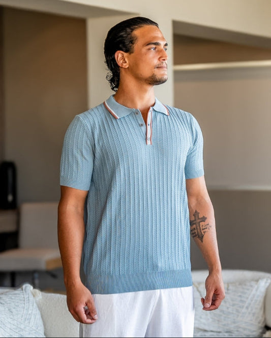 Men's Knit Polo Shirt – Ashford Textured Short-Sleeve Polo
