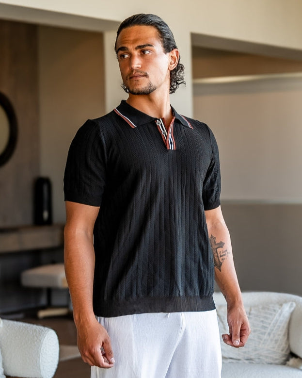 Men's Knit Polo Shirt – Ashford Textured Short-Sleeve Polo
