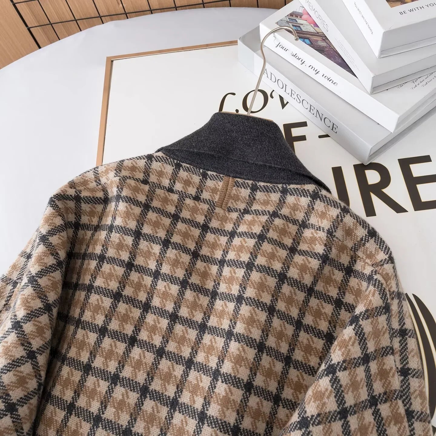 Checked Jacket & Skirt Set
