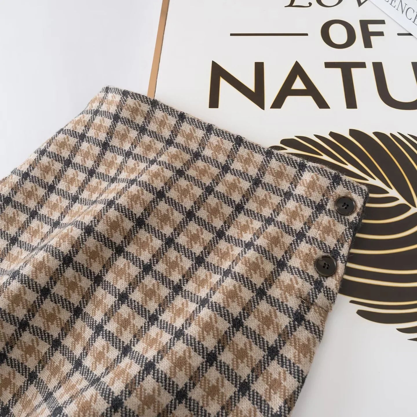 Checked Jacket & Skirt Set