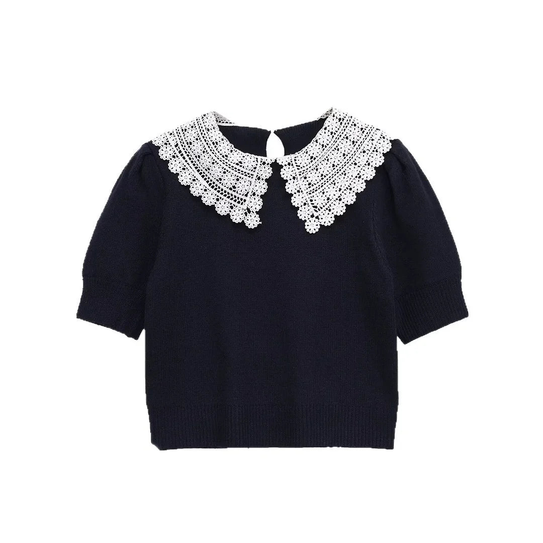 Lace-Collar Sweater