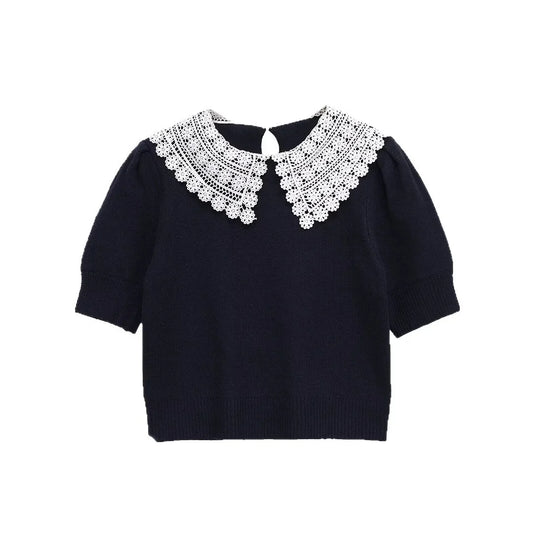 Lace-Collar Sweater