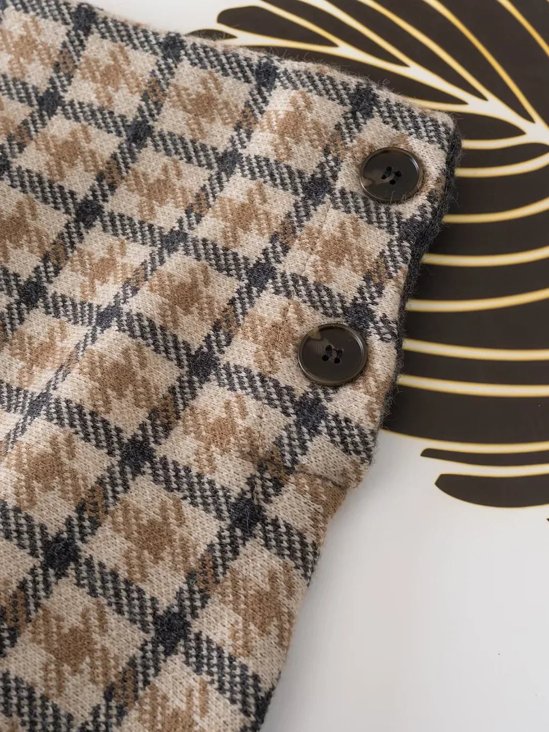 Checked Jacket & Skirt Set