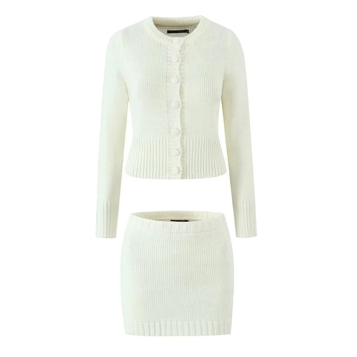 Cardigan & Knit Skirt Set
