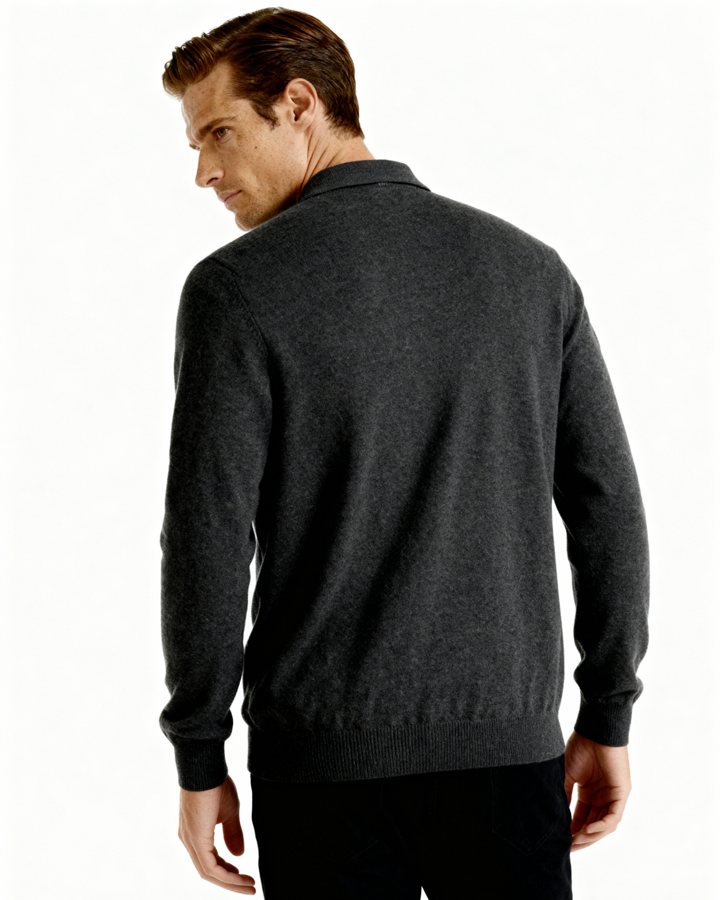 Men's 100% Cashmere Polo Shirt – Luxury Knit Short-Sleeve Polo
